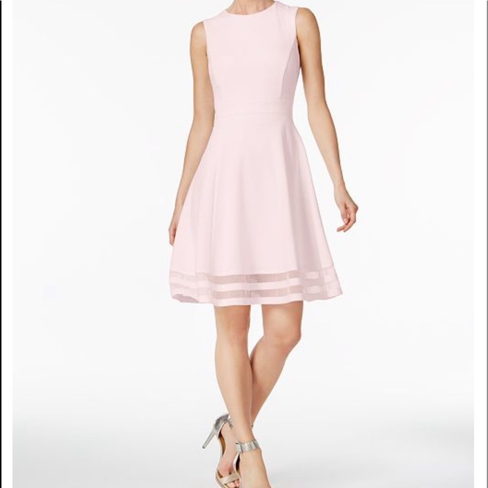 Calvin Klein Illusion-Trim Fit & Flare Dress